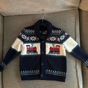 Toddler train sweater